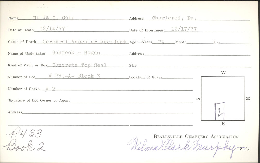 burial card